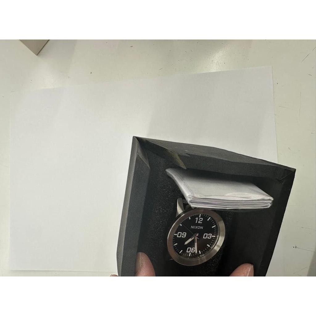 Used NIXON THE PRIVATE watch 100M waterproof box with warranty card and frame