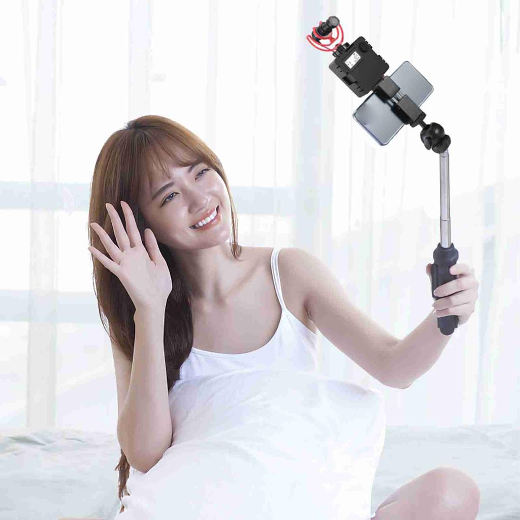 LED Photography Fill Light Dual Color Temperature 2800K 8500K Brightness Adjustable Fill Light with LCD Display Black