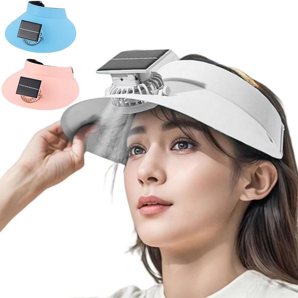 with Cooling Fan Empty Top Hat Solar/USB Charging Beach Sunshade Hat Fashion Sun Hat