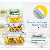 Glass Meal Prep Containers Lunch Box, Food Storage Containers with Locking Lids, Airtight Bento Box, Microwave Oven, Dishwasher