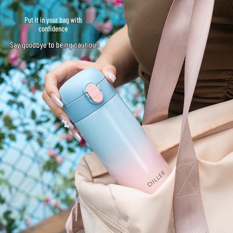 Dilebel 316 Stainless Steel Gradient Straw Water Bottle