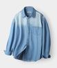 INDUST Bio-Washed Snap Denim Shirt_Medium Blue