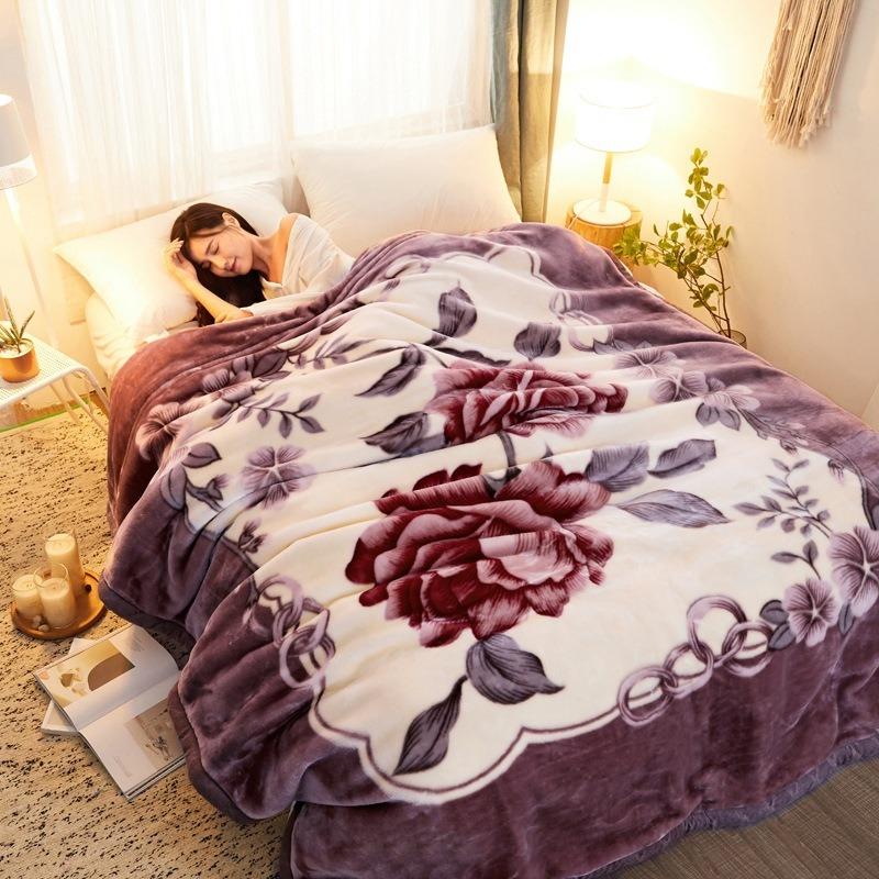 Zátěžová deka Královská Teplé norkové deky Královská velikost Těžká Korejská plyšová fleecová deka, Oboustranná Raschel deka na postel 150x200cm-2kg gray