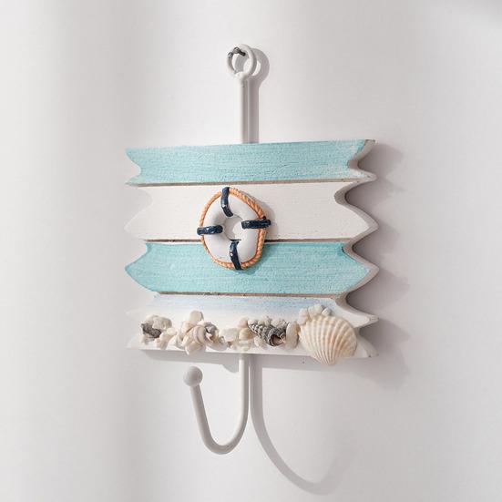 Kleiderhaken mit Aufhängelöchern Ohne Bohren Haken Marine Stil Eisen Wandhaken für Eingangsbereich Badezimmer Küche Schlüssel