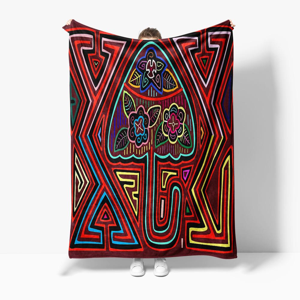 Psychedelic Tribal Aztec Pattern Blanket Geometric Print Bedspread Vivid Colorful Throw Blanket Abstract Wall Decor 70x100cm28x39in