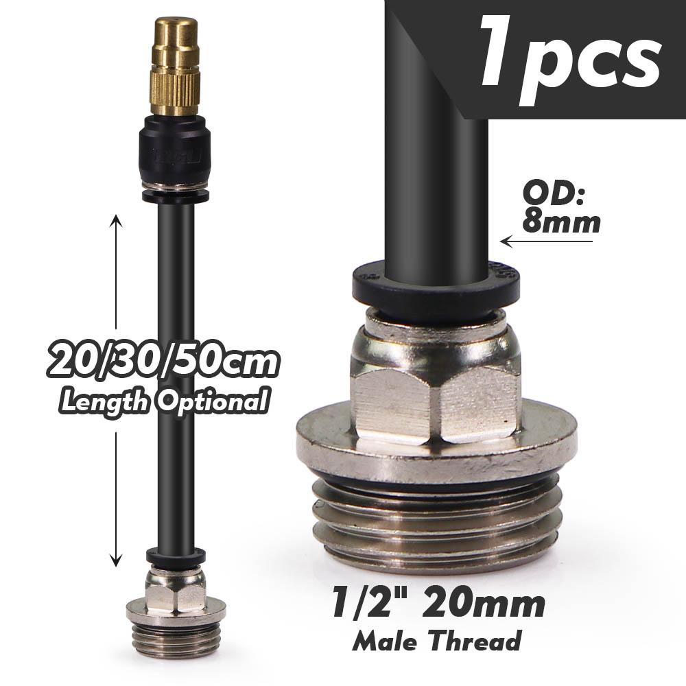 

20/30/50cm 360° Free-bend Mist Sprinkler w/ 1/2 Thread Adapter Adjustable Brass Nozzle for Garden Irrigation Watering Cooling (as the picture,20cm Lenght)