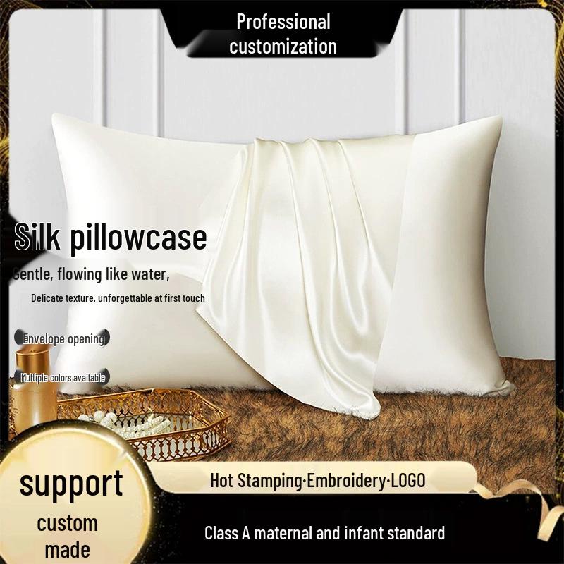High-End 16 Momme Mulberry Silk Pillowcase, Double-Sided, Solid Colors, Various European & American Sizes