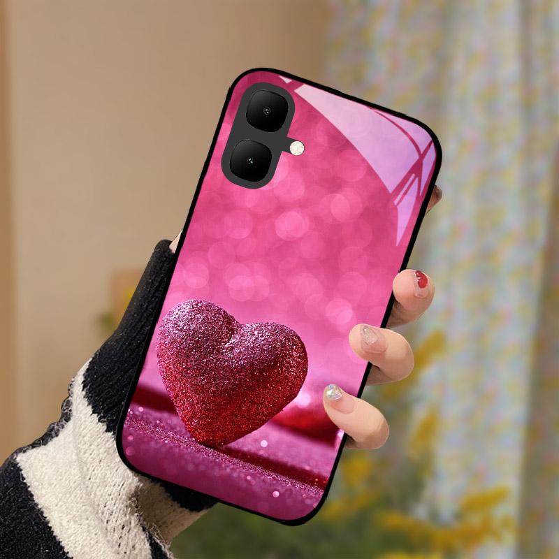 Etui na tył do Infinix Smart 10 X6725 Etui ze szkła hartowanego na telefon Tecno Pop 10 Smart10 Pop10 Modna ochronna obudowa