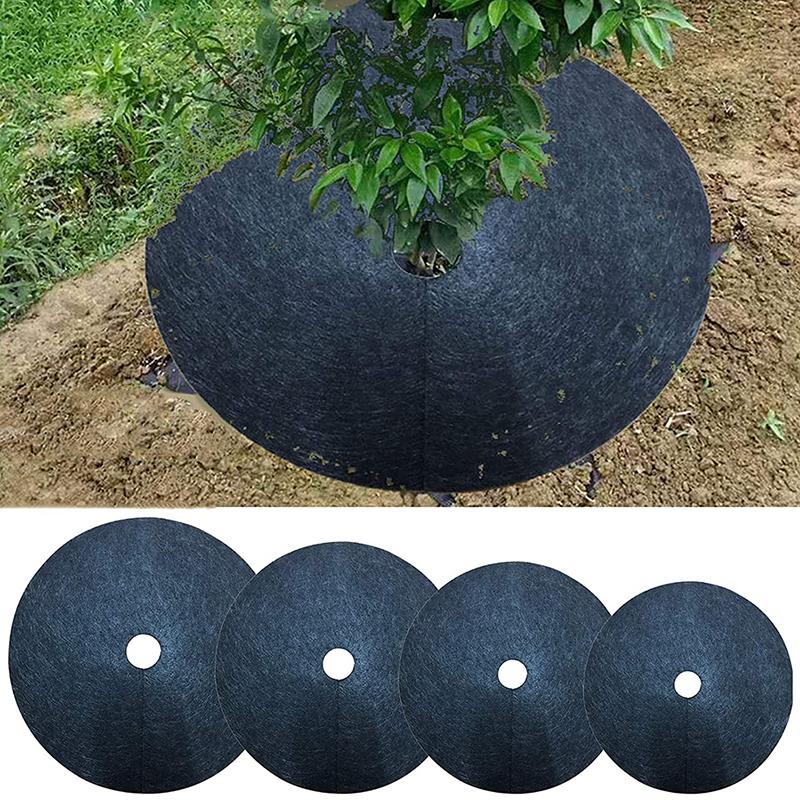 New 12pcs Black Non-woven Weeding Cloth Ring Vegetable Garden Protection Mat Ecological Weed Cloth