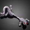 Women Punk Cool Lifelike Red Eye Lizard Design Belly Button Navel Ring Jewelry