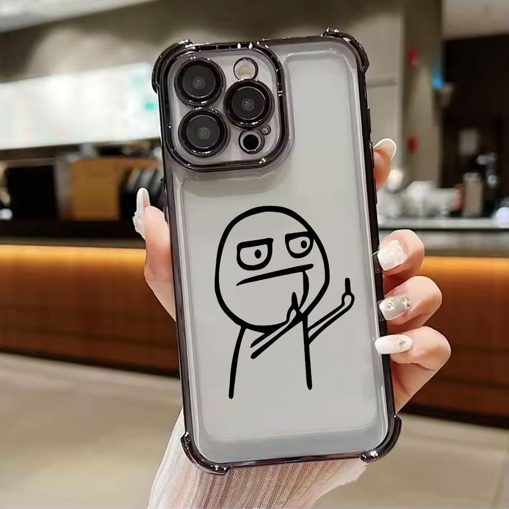 

Stickman Cool Middle Finger Cute Man Phone Case for iPhone 11 13 15 16 17 Pro Max 14 Plus 17Air 16E 13 12 Mini 17Pro Clear Cover iPhone 11Pro Max