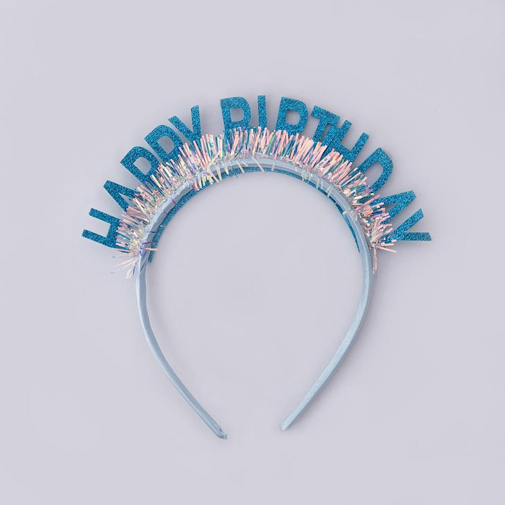 Colorful Glitter One-Year-Old Birthday Headband & Hat - Perfect Party and Photo Prop