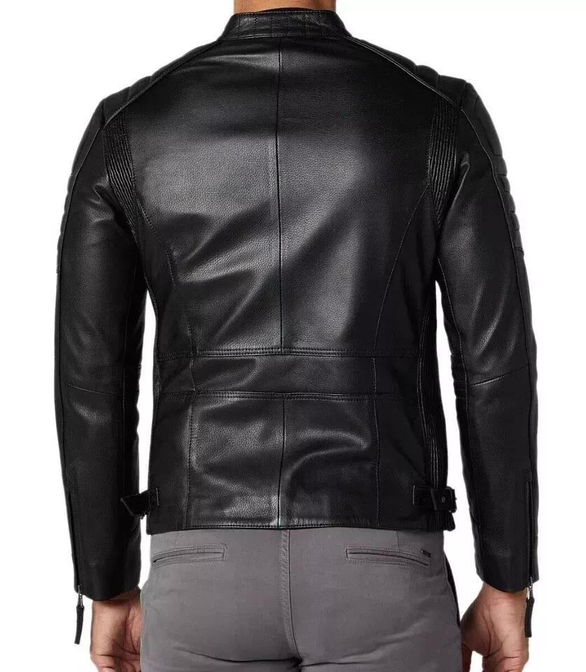 Nová Pánská Bunda Černá Stylová Pravá Jehněčí Kůže Ručně Vyráběná Jehněčí Měkká Pravá