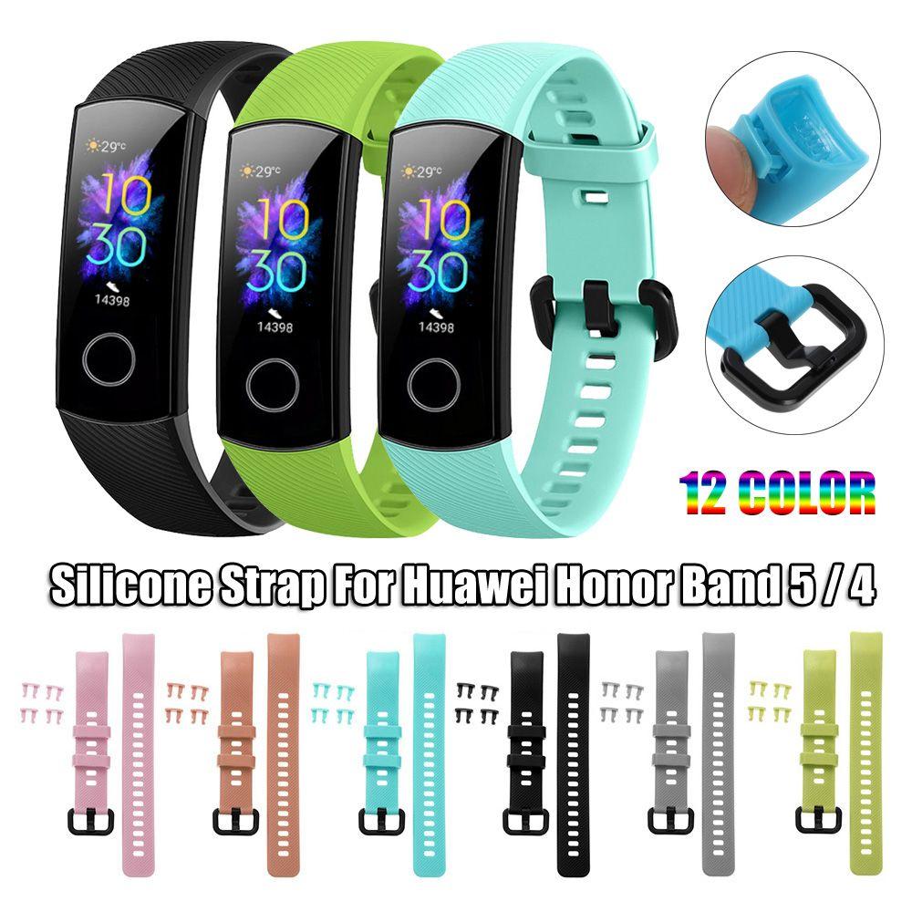 Watchband For Honor Band 5 4 Colorful Soft Silicone Strap Replacement Wristbands For Huawei Honor Band 5 4 Smart Bracelet