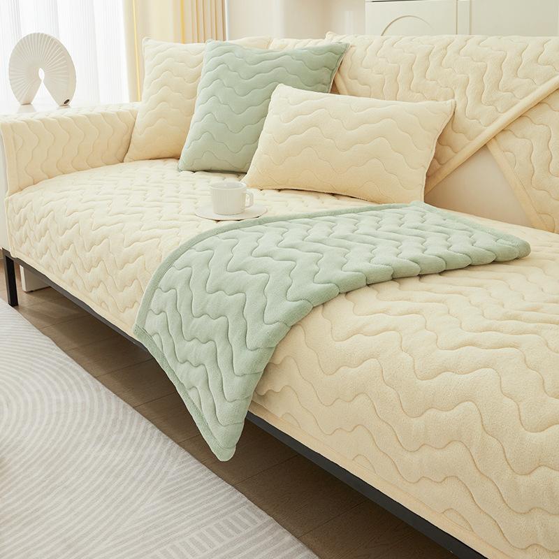 Sofapute Fire årstider Universal Melkefiber Sklisikker Fortykket Trekk Håndkle Sofatrekk Slipcover Pute