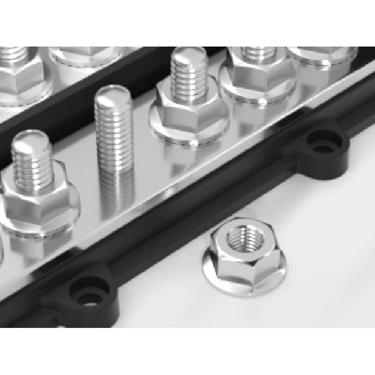 250A Dual Bus Bar 12V Dual Row Bus Bar Power Distribution Block 12 x 5/16" Terminal Studs Positive and Negative Battery Bus Bar