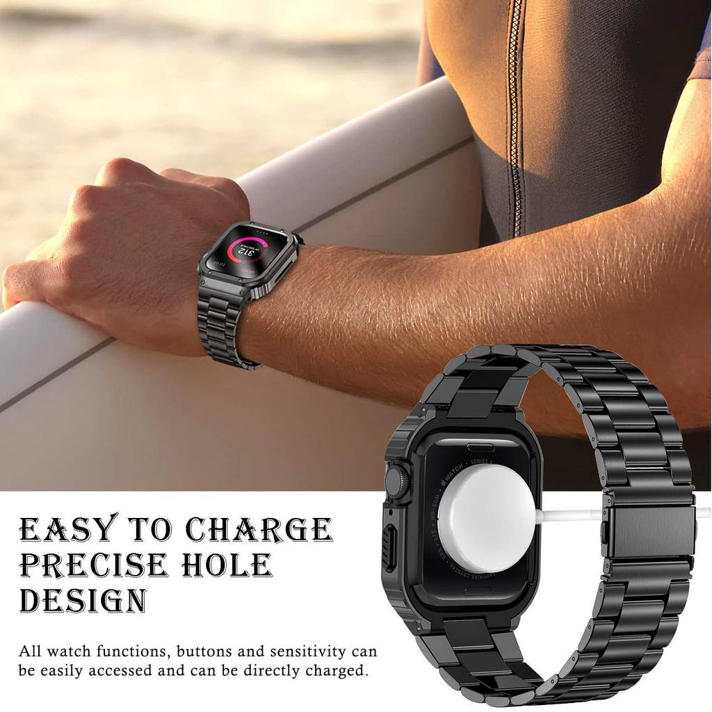 3-in-1 Strap and Protective Case for Apple Watch S3-S8 (41/44/45/49mm)