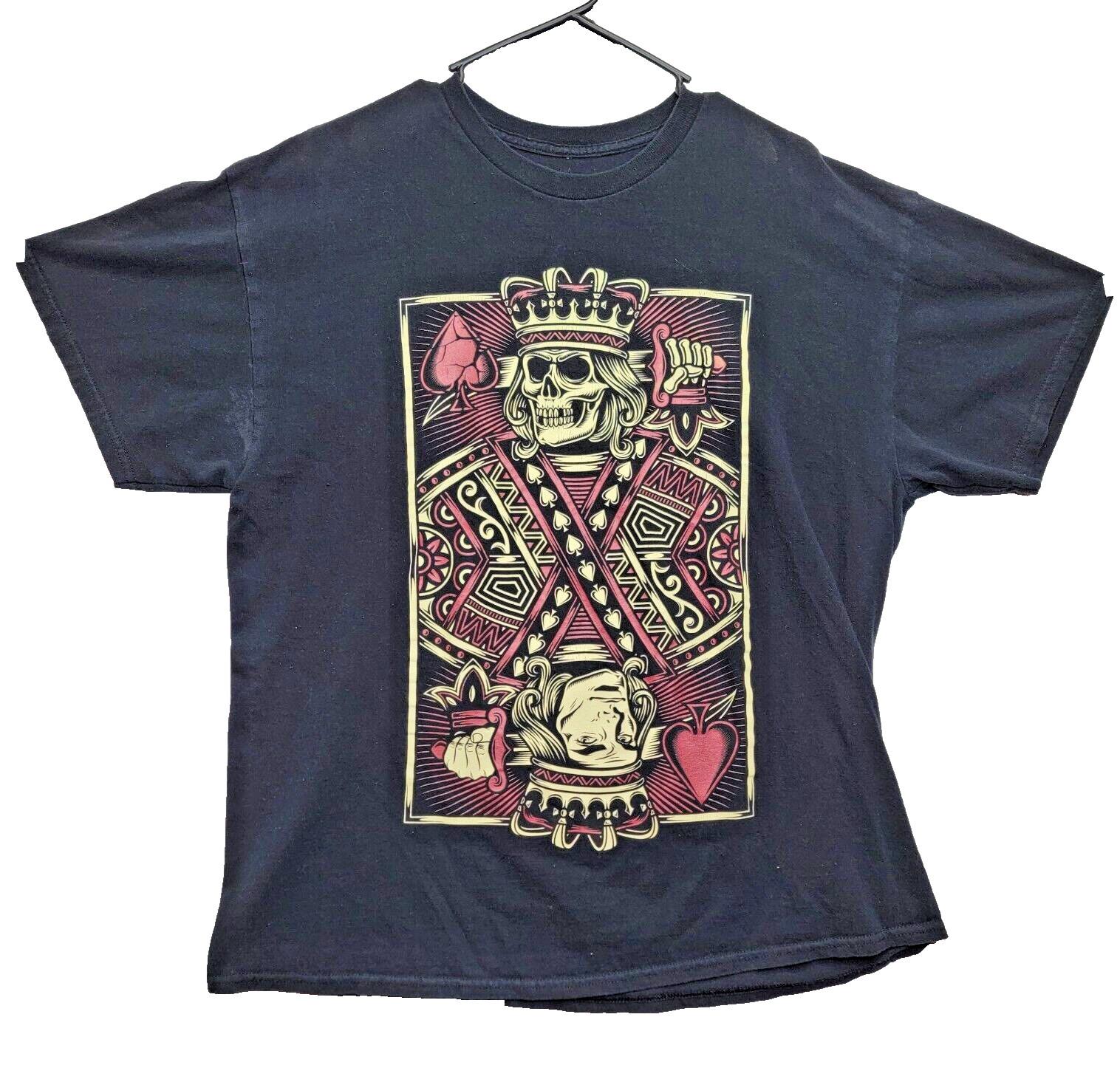 ODM Skull King of Hearts Playing Card Black Men s Size XL X-Large Suicide King S разноцветный