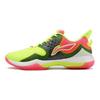 Li Ning Battle Halberd Cushioning Slip Resistant Abrasion Resistant Low Top Badminton Shoes Men's Pink Yellow Green AYAQ005-4