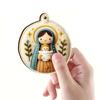 12 Stück Jesus, Unsere Liebe Frau, Engel, Schafe Weihnachtsbaum Anhänger Handgefertigt 2D Flach Weihnachtsdekorationen Feiertagsgeschenk Dekor DIY