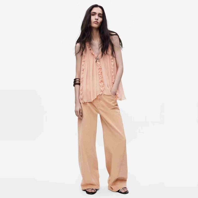 Za Fashion Style ZR Women's Clothing New French Fashion Minimalist Easiest for Match Laminated Decoration Tops 2917219