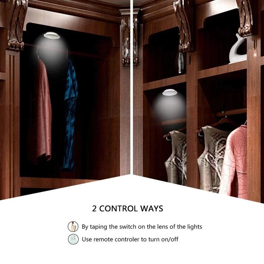 Battery Operated LED Under Cabinet Light with Remote Control Wireless Night Light  Cabinet Lighting