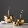 Resin Crafts Golden Apples Fruit Sculptures Apple Ornaments Cherry Decorative Figurines Home Decoration Accessories