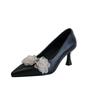 Mode Neue Frühling/Herbst Echtes Leder Damen Schuhe Spitzschuhe für Damen Mode Blumen Schuhe Hohe Absätze Handgefertigte Damen Pumps