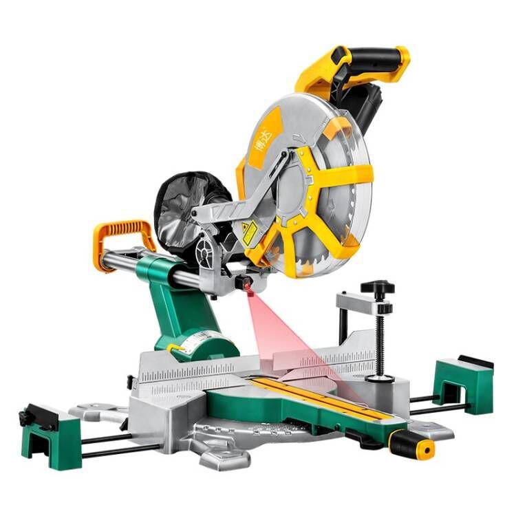 Lockes 12" Double Sliding Compound Miter Saw - High Power Aluminum Woodcutting Tool with Laser