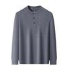 Men's Luxury 100% Cashmere Pullover - Skin-Friendly, Warm Base Layer with Button Collar for All Ages