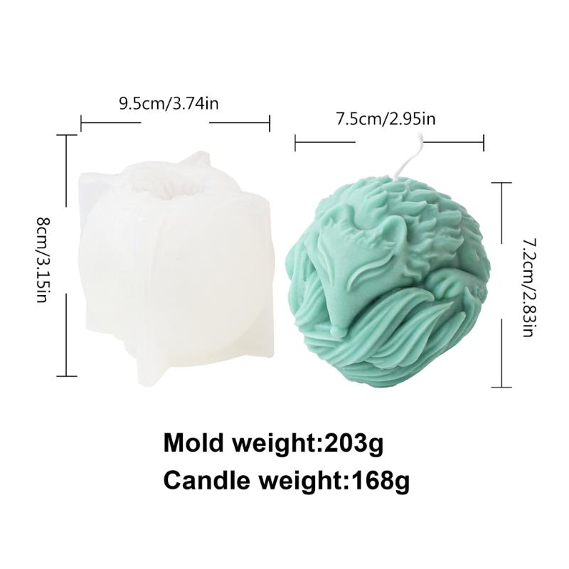 Silicone Candle Mold for Home Decorations Waxes Mold Nine Tail Fox Candle Making DIY Aromatherapy Candle Art Craft