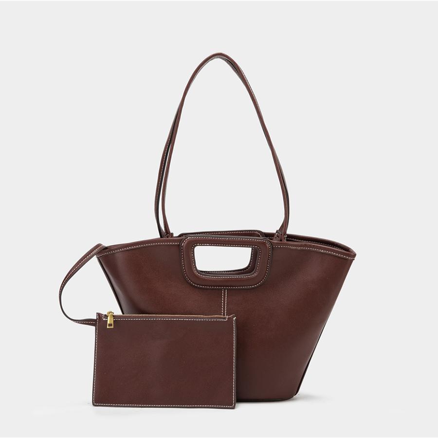 Модная портативная сумка-ведро большой вместимости, популярная система цветов Merade, простая сумка-тоут на одно плечо, через плечо коричневый