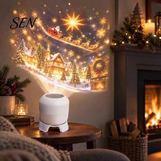 Christmas Projector Lamp Magical Projection Night Light, Indoor Room Transformer with Bedroom Star for Holiday Scenes, LED Desktop Bedroom, Home Decor