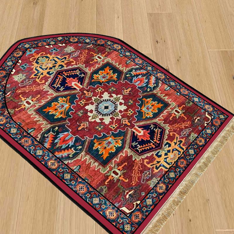 

Коврики для гостиной в этническом стиле: Грязеотталкивающие, легкие в уходе, впитывающие, с набивными узорами, кисточками и бахромой ковры 60x110 cm