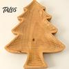 Wooden Candy Holder for Christmas Tree Serving Tray, Nut Dish, Xmas Tree‑Shaped Snack Storage Natural Wood Ornament Bowl Plate, Decorative Tabletop