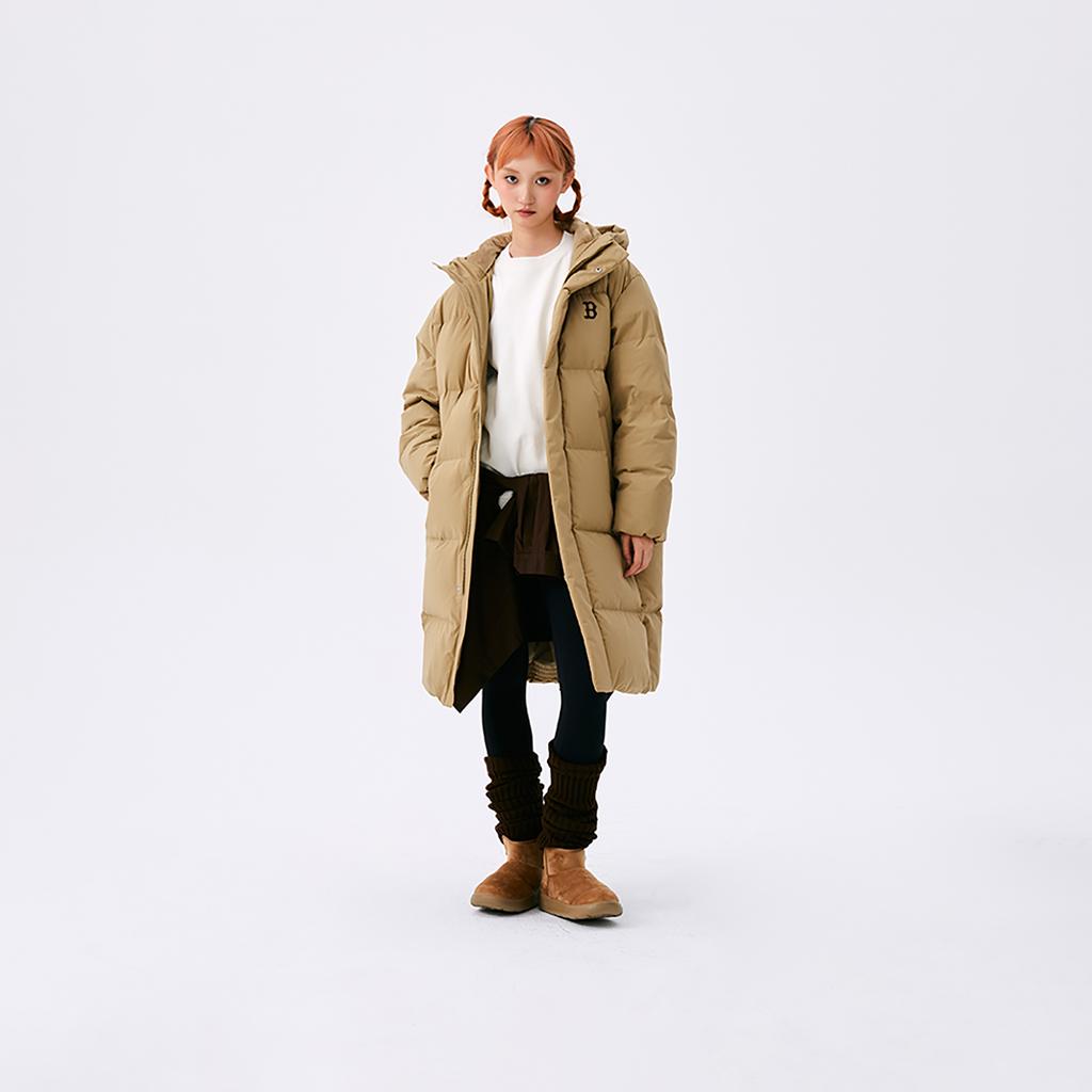 New MLB Basic Collection Basic Boston Red Sox FW24 Down Jacket Unisex Beige Yellow 3ADJB1846-43BGS