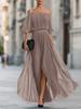 Nuovo vestito estivo sexy da donna in chiffon plissettato senza spalle 2026