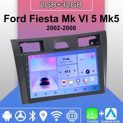 Android autorádio s Carplay pro Ford Fiesta Mk VI 5 Mk5 2002-2008 Multimediální přehrávač Hlavní jednotka Stereo GPS navigace BT WIFI 2+32GB
