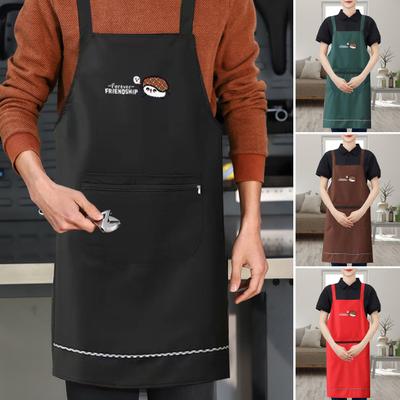 Waterproof PVC Cooking Apron Japanese Korean Style Oil-proof Non-stick Cooking Chef Apron with Large Front Pockets