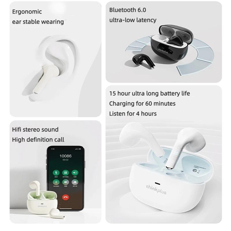 New Lenovo LP31 Pro Wireless Bluetooth 6.0 Earphones TWS HiFi Stereo Headphone Noise Reduction Earbuds Gaming Sport Headset with Mic