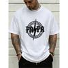 Herren Mode T-Shirt Lässig Street Style Schwarz Kurzarm Oberteil mit Wie Ein Opa Aber Mehr Rock & Roll Pappa Blitzschlag Kreis Grafik