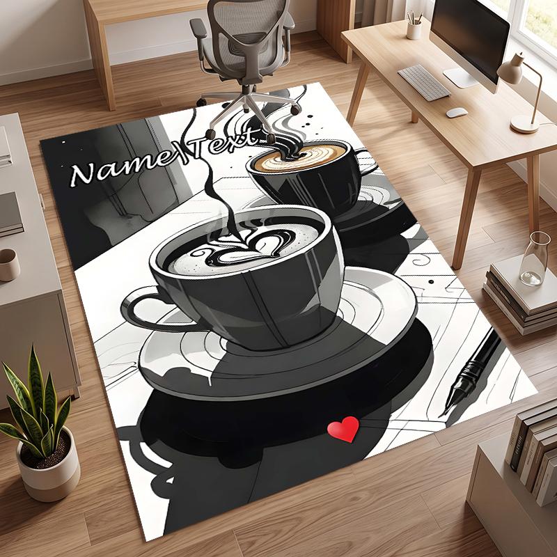 Cozy Coffee (23) Personalized Name Office Carpet Stylish Decor for Living Room Bedroom Kitchen