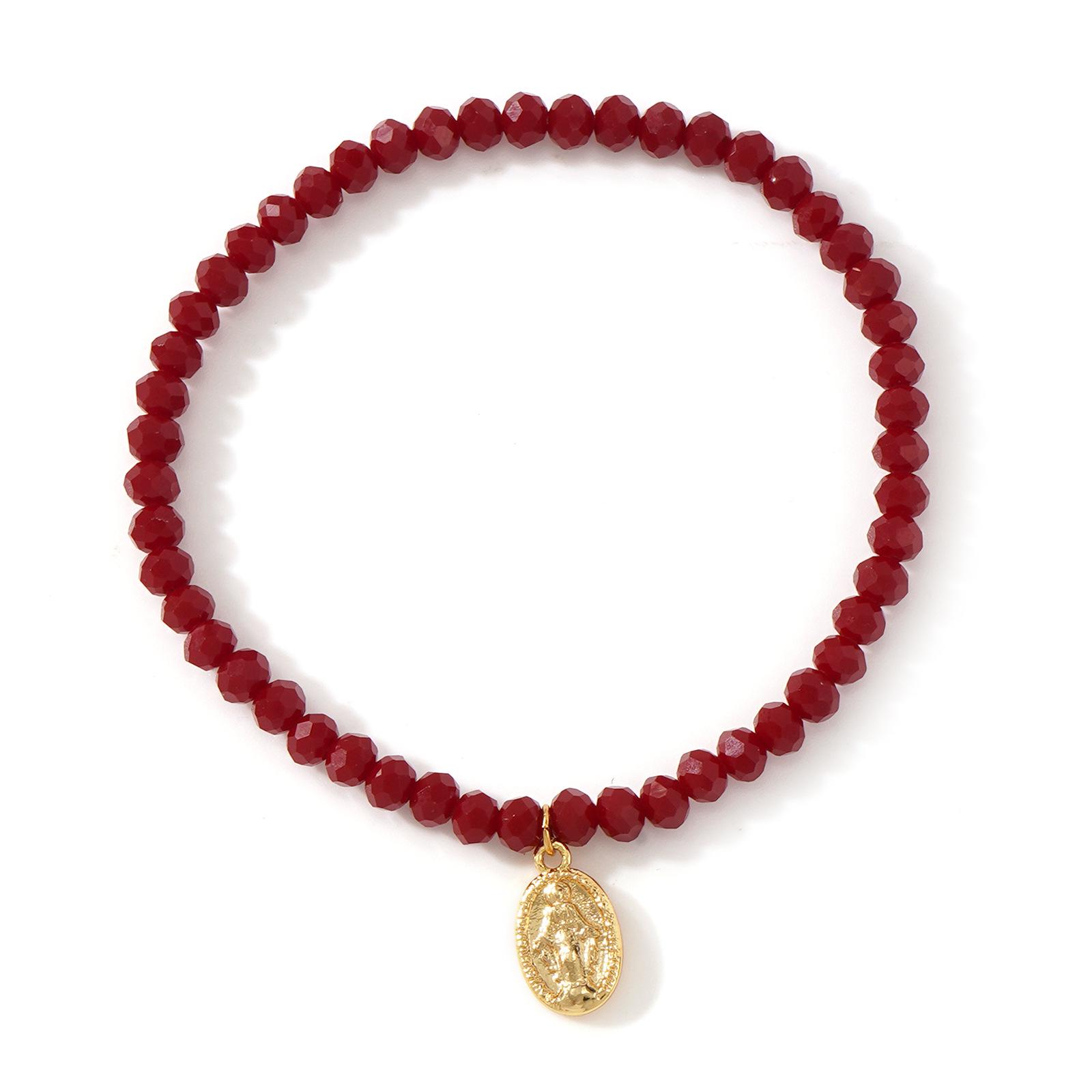 Trendy Red Faceted Crystal Bracelet - Exquisite Craftsmanship & Detail