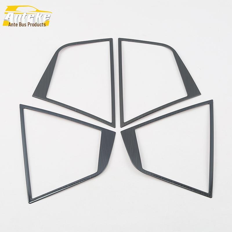 Fits 18 Kodiaq Models: Audio Bright Ring & Door Speaker Protective Stainless Steel Cover.