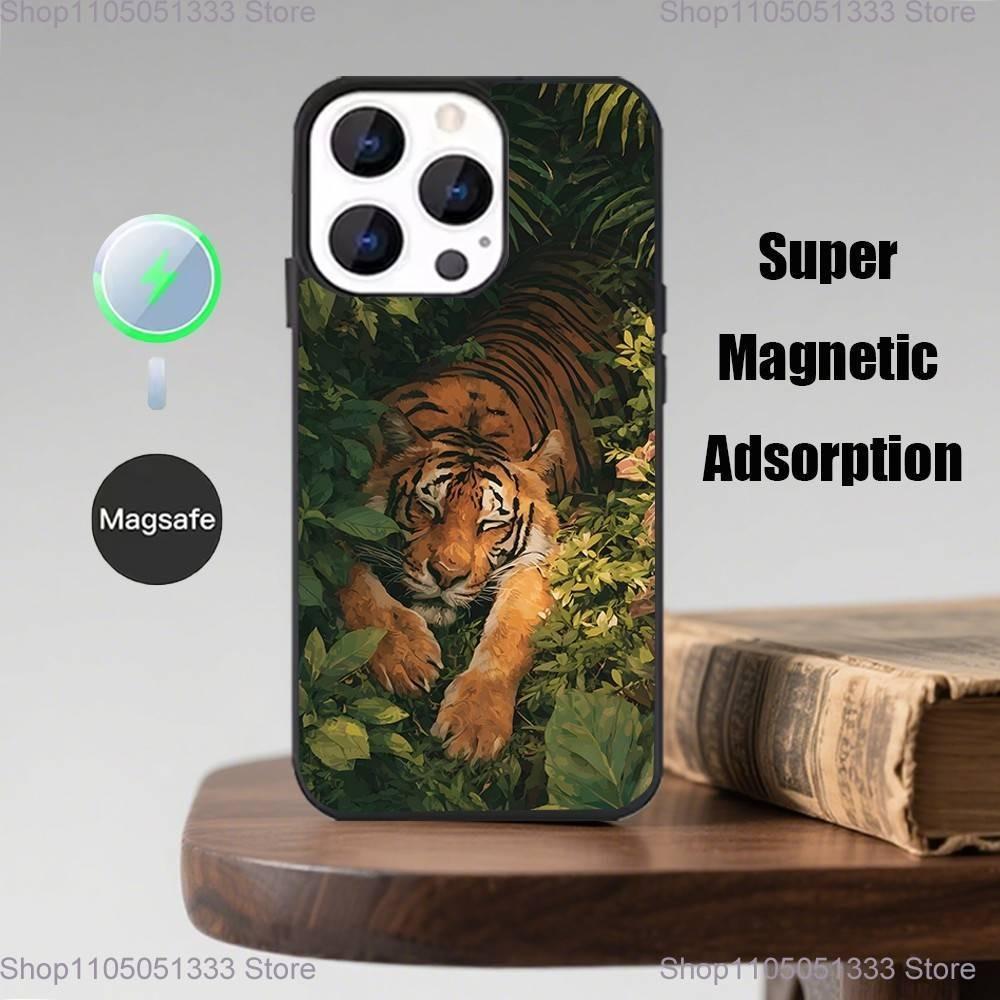 Animal Cover Tiger Lion Phone Case  For iPhone 17,16,15,14,13,12,11,Pro,Max,Plus,Mini,Magsafe,Magnetic Wireless Charging Case