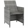 4 Piece Garden Chair and Footstool Set Grey Poly Rattan