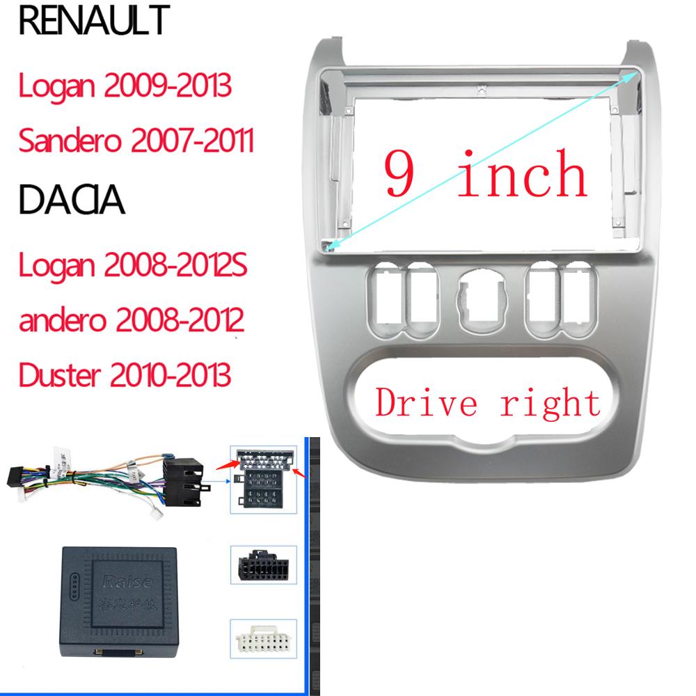 9 Inch Car Frame Fascia Panel Adapter Canbus Box Decoder For Renault Logan 1 Sandero Dacia Duster 2007-2013