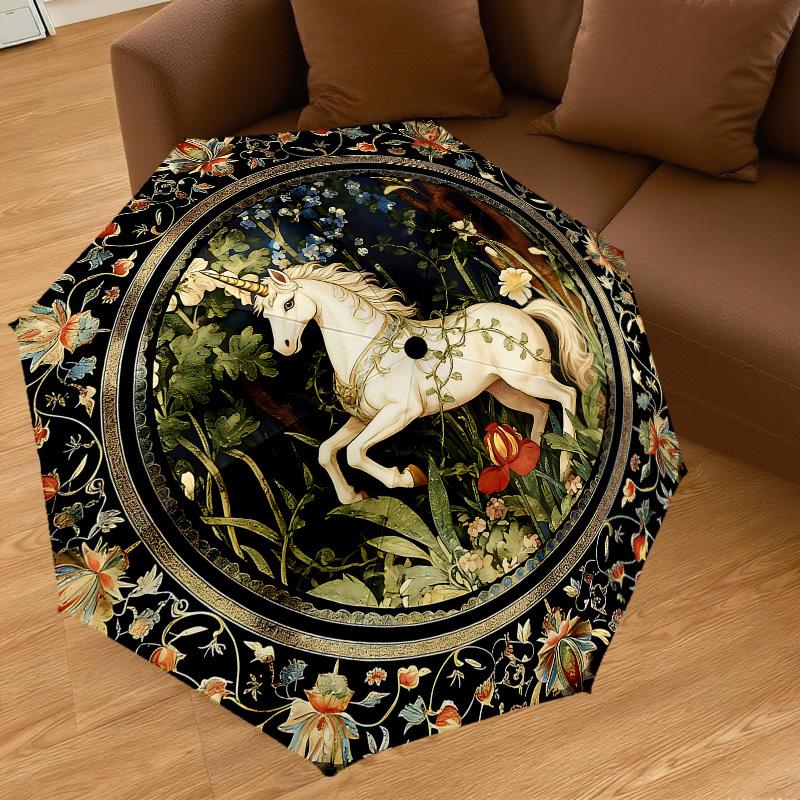 1 Stück Einhorn-Blumen-Regenschirm - 8 Speichen verstärkt, Automatisches Öffnen, Leicht & Langlebig, Niedliches Modeaccessoire für Draußen - K1268