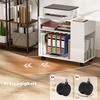 Printer Stand Printer Table with Divided Compartment, Shelves for Office, 70 X 34 X 60 Cm, White