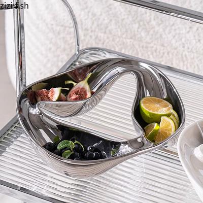 Bandeja de Frutas Anular de Cerámica de Color Sólido, Plato para Snacks, Bandeja para Nueces, Mesa de Té, Bandeja para Dulces, Plato de Postre, Bandejas de Almacenamiento Creativas para el Hogar